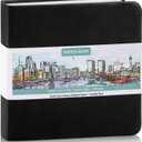Prudiut Hardcover Pocket Sketchbook, 5" x 5" Square Mini Sketchbook, 98lb/160gsm Heavyweight Tiny Sketch Book, 80 Sheets Small Travel Drawing Journal for Adults, Artist, Ideal for Gift (Black)