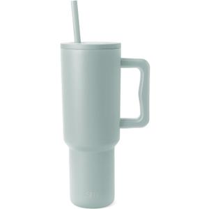 Simple Modern 40 oz Trek Tumbler with Handle and Straw Lid | Cup Holder Friendly Insulated Stainless Steel Travel Mug | Sea Glass Sage