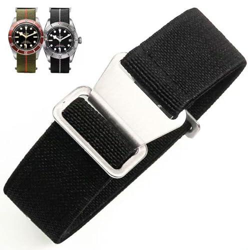 Nizonlaie Elastic Nylon Watch Band French Troops Paratrooper Military Parachute Style 18mm 20mm 22mm Hook-and-Loop Premium Striped Fabric Nylon Replacement Watch Strap for Men Women | Amazon.com
