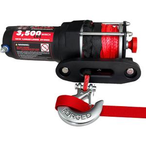 KING-PRO 3500 lb ATV UTV Recovery Winch, 12V Electric Winch Kit with 1/4"33' Synthetic Rope Wired Remote and Wireless Remotes, IP68 Waterproof Off-Road