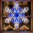 Christmas 35'' Snowflake Lights Decoration - Outdoor Waterproof Christmas Lights Super-Bright White and Blue with Ultimate Timer for Outdoor Home Party Wall Hanging Light