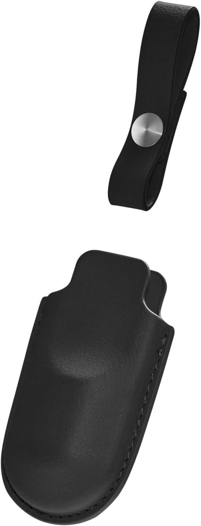 HOZO NeoRulerGO Black Microfiber Leather Case - Custom-Fit Faux Leather Protective Case with Keyring for NeoRulerGo, Elegant and Classic Design, Durable and Stylish, Easy to Carry and Secure