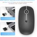 VssoPlor Type C Wireless Mouse, USB C MacBook Wireless Mouse Dual Mode Cordless Mice with USB and Type C Receiver Compatible with PC, Laptop, MacBook and All Type C Devices-Black and Silver