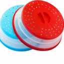Pack of 2 Collapsible Microwave Food Cover, Splatter Guard,Vented Microwave Lid with Hook Hole for Food,10.5inch, BPA free TPR, Dishwasher safe