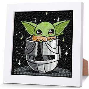 Cartoon Diamond Art Kits for Kids with Frame- Small Diamond Art Painting Kits for Kids Ages 4-8 for Home Decor Present 7x7 Inch
