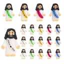 20 Pcs Little Jesus Figures, Jesus Loves You Christ Toys, Little Figures to Hide and Seek Sunday School Religious Party Favors Gift, 5 Colors