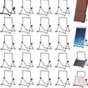 Kenning 24 Pack Adjustable Plate Stands for Display 7.1 Inch Black Metal Foldable Easel Book Display Stands Bulk Decorative Plate Holders for Platter Frame Photo Tabletop Art(Double Corners)