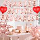 Ovaries Before Brovaries Balloons Banner - Galentines Day Decorations with Rose Gold Letter Foil Balloon, Girls Night Party Supplies for Women Friends Valentines Brunch Decor