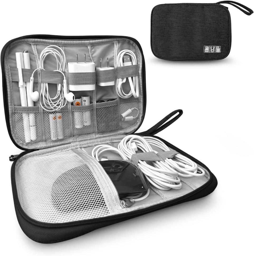 Electronics Charger Organizer - Travel Cable Case for Cords, Chargers, and Tech Accessories (Black) Electronics Charger Organizer - Travel Cable Case for Cords, Chargers, and Tech Accessories (Black)