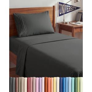 Twin XL Size 3 Piece Sheet Set - Comfy Breathable & Cooling Bed Sheets Set - Hotel Luxury Bedding for Women, Men, Kids, Teens, Boys & Girls - Deep Pockets, Soft and Wrinkle Free - Oeko-Tex - Charcoal
