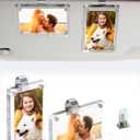 2Pcs Car Picture Holder for Sun Visor & Air Vent  Magnetic Acrylic Car Photo Frame with Extra Vent Clips, 2.36"x3.5" Clear Car Picture Display for Polaroid, Instax Mini & Wallet-Size Photos