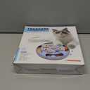 Cat Puzzle Toys Games Level 3 in 1 with Track Balls, Interactive Mentally Stimulating cat toys for IQ Training,Feather Teaser & Treat Feeder, Enrichment for Indoor Cats, Kitty Gift (Blue)