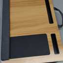 Laptop Lap Desk, Portable Large Laptop Desk for Bed, Up to 17 in Lap Table with Wrist Rest, Mouse Pad, Tablet Phone Slot, Portable Handle, Cushion (Light Brown)