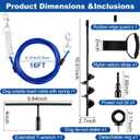 Heavy Duty Dog Tie Out Cable and Stake,Chew-Proof Dog Leads with Spring and Strap,Anti-Rust Ground Anchors with Extended T-Wrench,Dog Runner for Small Medium Dogs,for Yard Camping Beach,16FT