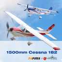 Fms Rc Planes for Beginners Remote Control Airplane for Adults Single-Engine Propeller Airplane 1500MM Cessna 182 Red 6 Channel Hobby Rc Airplanes PNP (No Radio, Battery, Charger)