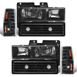 AXLAHA for 1994-1998 GMC Sierra/Yukon Headlights Assembly Pair | for 1994-1998 GMC Sierra / GMC Yukon /C/K 1500/2500/3500. OE 15602613/15602614, Halogen, W/O bulbs, Waterproof (Parts Only)