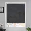 Cordless Light Filtering Roller Window Shades,53" W x 72" H,Black