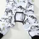 Dogs Cotton Pajamas with White Dinosaur Pattern Onesie Jumpsuit for Large Dog Full Coverage Sleeper Pets Shirts pjs(3XL，White)