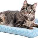 MidWest Homes for Pets QuietTime Fashion XXS Dog Bed  Blue Faux Fur Bolster, Ultra-Soft and Machine Washable, Fits 18-Inch Crates and Carriers, for Small Dogs and Cats