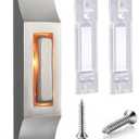 Enhon 1 Pack Metal Doorbell Push Button, Heavy Duty Metal Door Bell Button with Warm LED Light, Garage Doorbell Compatible with Wire Chimes, Transformer, Property in Copyright (Stylish Style)