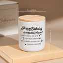 2 x Best Friend Birthday Gifts for Women Men, Funny Friendship Gifts for Woman Candles, Happy Birthday Gift for Friends Sister Bestie BFF Coworker Classmate, Funny Lavender Candles 7Oz, 3.14 inches x 3.7 inches