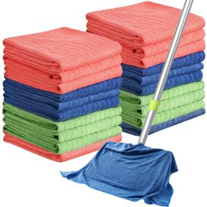 Nuanchu 20 Pieces Extra Large Microfiber Cleaning Cloth Rags Towels Bulk 20 x 28 Inch Washable Microfiber Reusable Car Drying Towel for Home Cleaning Car Wash Pet Drying, Red, Green, Blue