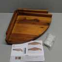 Demigo Floating Round Corner Shelves for Wall 2pcs - Acacia Wood Wall-Mounted Storage Shelves for Home Decor, Space Saving Displays for Living Room, Kitchen, Office, and Bedroom (Natural Brown)