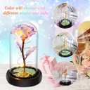 Childom Valentines Gifts for Her,Birthday Gifts for Women,Valentines Day Flowers Gifts for Mom,Women,Her,Wife,Grandma,Light Up Rose in Glass Dome,Colorful Rainbow Mothers Day Flowers for Delivery