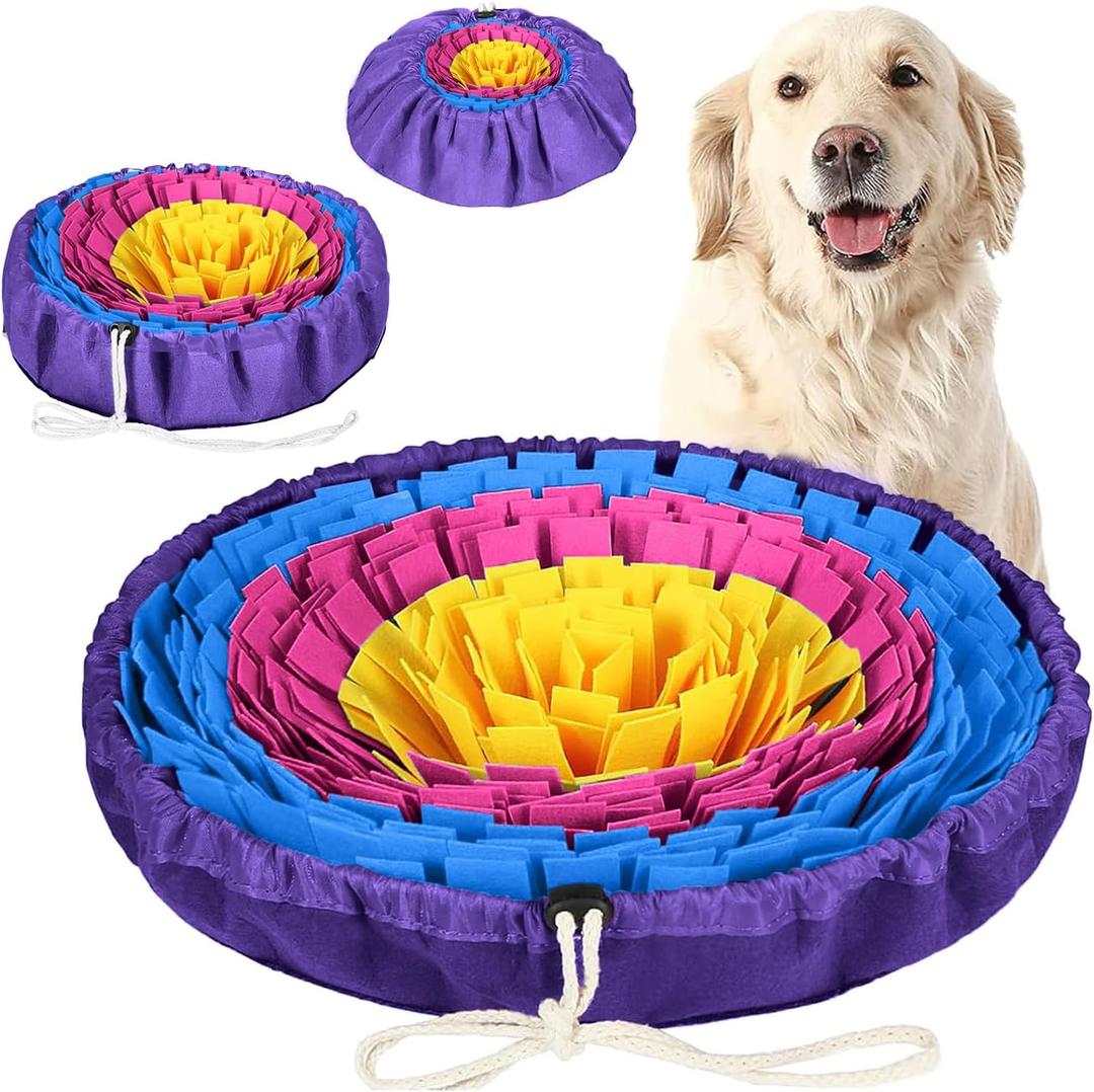 PET ARENA Snuffle Mat for Dogs - Adjustable Interactive Puzzle Toy for Large & Small Breed Slow Feeder for Mental Stimulation & Stress Relief Encourages Natural Foraging Ideal for Indoor & Outdoor Use