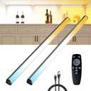 Under Cabinet Lighting Wireless with Remote,Rechargeable Battery Operated Closet Lights,3 Color Magnetic Dimmable led Strip Lights,Under Counter Lights for Kitchen,Shelf,Bedroom (Black, 40cm)