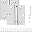 Self Closing Door Hinge, 3 inches, Auto Closing Spring Hinge with Adjustable Tension, Thickened 304 Stainless Steel Heavy Duty Door Hinges 3 inches, with Mounting Screwdriver Hardware, 2 Pack