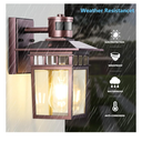 Hifeelen Outdoor Wall-Mounted Motion Sensor Light with Dusk to Dawn Function, Waterproof Anti-Rust Aluminum Exterior Bronze Porch Lighting Fixture for Front Door, Garage, and Entrance Wall