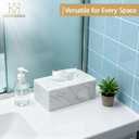 Natural Marble Tissue Box Cover, Carrara White Tissue Organizer 10 x 5.7 x 3.5 inch, Heavy Stone Decorative Box, Rectangle Tissue Box Holder for Home Decor, Kitchen, Bathroom, Bedroom