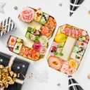 Cardboard Number for Charcuterie 30 Set Fillable Tray 10.2'' Gold Charcuterie Paper Box for 30th Birthday Anniversary Party Decorations Chocolate Candy Cupcake Container