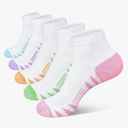 Women's Ankle Anti-blister Thick Cushioned Wicking Odor Resist Athletic Running Socks 5 Pairs White 6-10