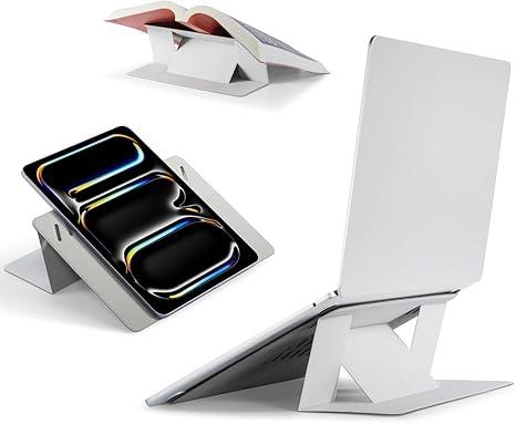 MOFT Invisible Laptop Stand for Desk, StickFree Tablet and Computer Stand with DualAngle, Foldable&Portable Laptop Riser Holder, Fits 13"+ Tablets & 15"+ Laptops, Misty Cove (NonAdhesive Version)