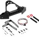 Rc Bumper Models For Trx-4 For Axial For Scx10 II 90046 III AXI03007 1/10 Metal Front Bumper With Light RC Crawler Track Upgrade Accessories(Black)
