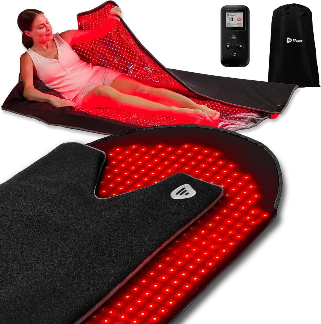 Lifepro Red Light Therapy for Body Wrap  Allevabody 660nm & 850nm Near Infrared and Red Light Therapy Mat for Body  Adjustable, Portable & Full-Body Relaxation for Daily Wellness (Large)