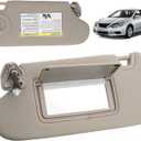 Left Driver Side Sun Visor with Light,Sunvisor with Mirror Compatible with Nissan Altima 2013-2018.Replace# 96401-3TA2A