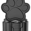 ME.FAN Silicone Coasters 6 Pack Paw Cup Mat with Holder, Dog Cat Paw Shape, for Hot or Cold Drink, Non-Slip, Non-Stick, Room Decor, Housewarming Black