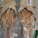 Rekayla Mules for Women Pointed Toe Flats Backless Loafers Slip On Shoes for Women, Nude Size 7