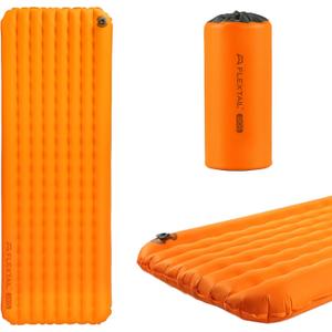 FLEXTAILGEAR Ultralight Backpacking Sleeping Pad with 5.6 R-Value, Insulated Camping Pad, 4 in Thick 77 in Long Inflatable Sleeping Mat, 19.6 oz Lightweight Compact Pad for Backpacking & Hiking