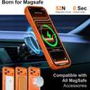 360Magnetic Swivel Ring for iPhone 17 pro case, Built-in Metal Stand and Ring Holder, Magsafe Compatible, Military Grade Protection, Shockproof - Orange