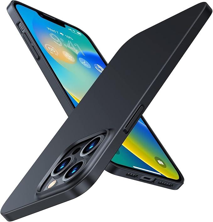 TORRAS SlimFit Designed for iPhone 15 Pro Case, Ultra Thin 15 Pro Phone Case, Velvety Feel, Lightweight AntiScratch Matte Hard iPhone 15 Pro Case 6.1 inch, Black