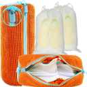 Shoe Washing Machine Bag, 2 Pack  Reusable, Fits All Shoe Types, 360 Deep Cleaning with Self-Locking Zipper, Wash Two Pairs at Once, Protects Shoes and Washing Machines(Orange)