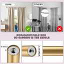 Heavy Duty Curtain Rods,1 1/4" Large Diameter Premium Nonadjustable Curtain Rod, 96in/8ft Custom Window Treatment Rods with Durable Aluminum Brackets and End Caps Gold Finish