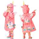 Kids Raincoat Boys Girls Toddler Rain Poncho Waterpoof Rain Jacket Children Cartoon Rainwear 4-6 Years (Unicorn)