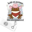 Nurse Badge Reel, Cowboy Rain Frog Badge Reels Holder for Id Card Retractable with Alligator Clip, Cute Pediatric Decorative for Nurse Nursing Medical Assisatant Office Hospital Student