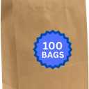 ASSUREPAK DIY Grocery Paper Bags - 100 Bags - 12"x9"x16" - 74LB (110 GSM strong) Twisted Handle - Kraft/Natural - Recyclable Food & Supermarket Bags for Decorating & Branding, 1 Count