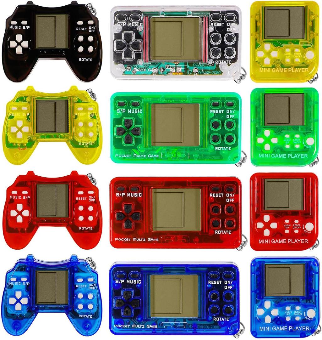 12Pcs Video Game Party Favors, Mini Game Keychain Arcade Party Favors for Kids,Birthday Supplies Gaming Classroom Prizes for Boys and Girls | Birthday Party Decorations Supplies Gaming Console Classroom Carnival Prizes for Boys and Girls,Goodies Bags Stuffer